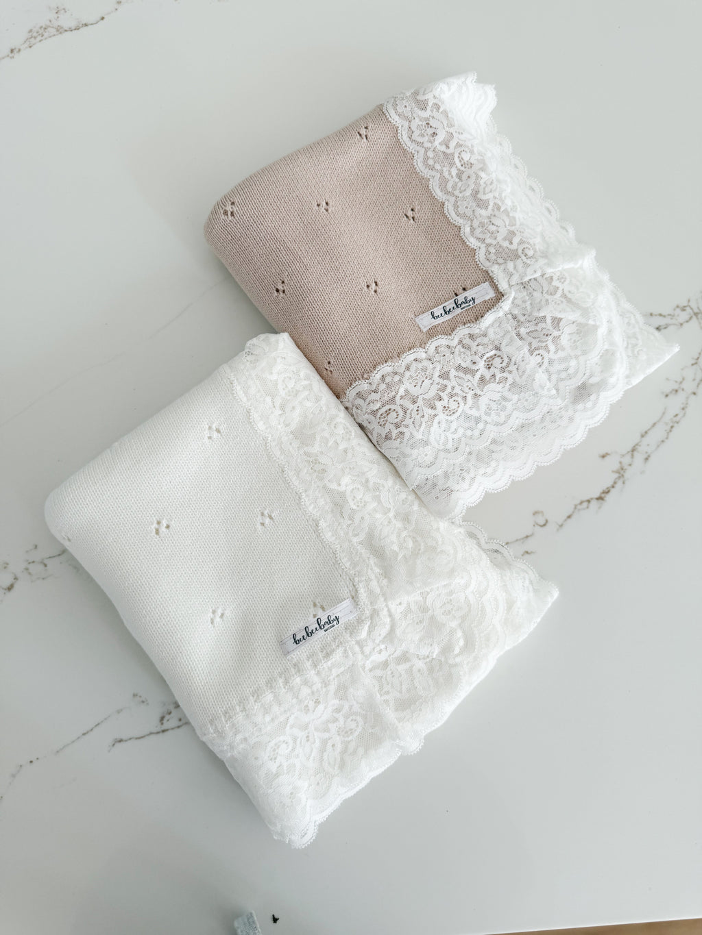 Hollow Out Knit Blanket - Pure White