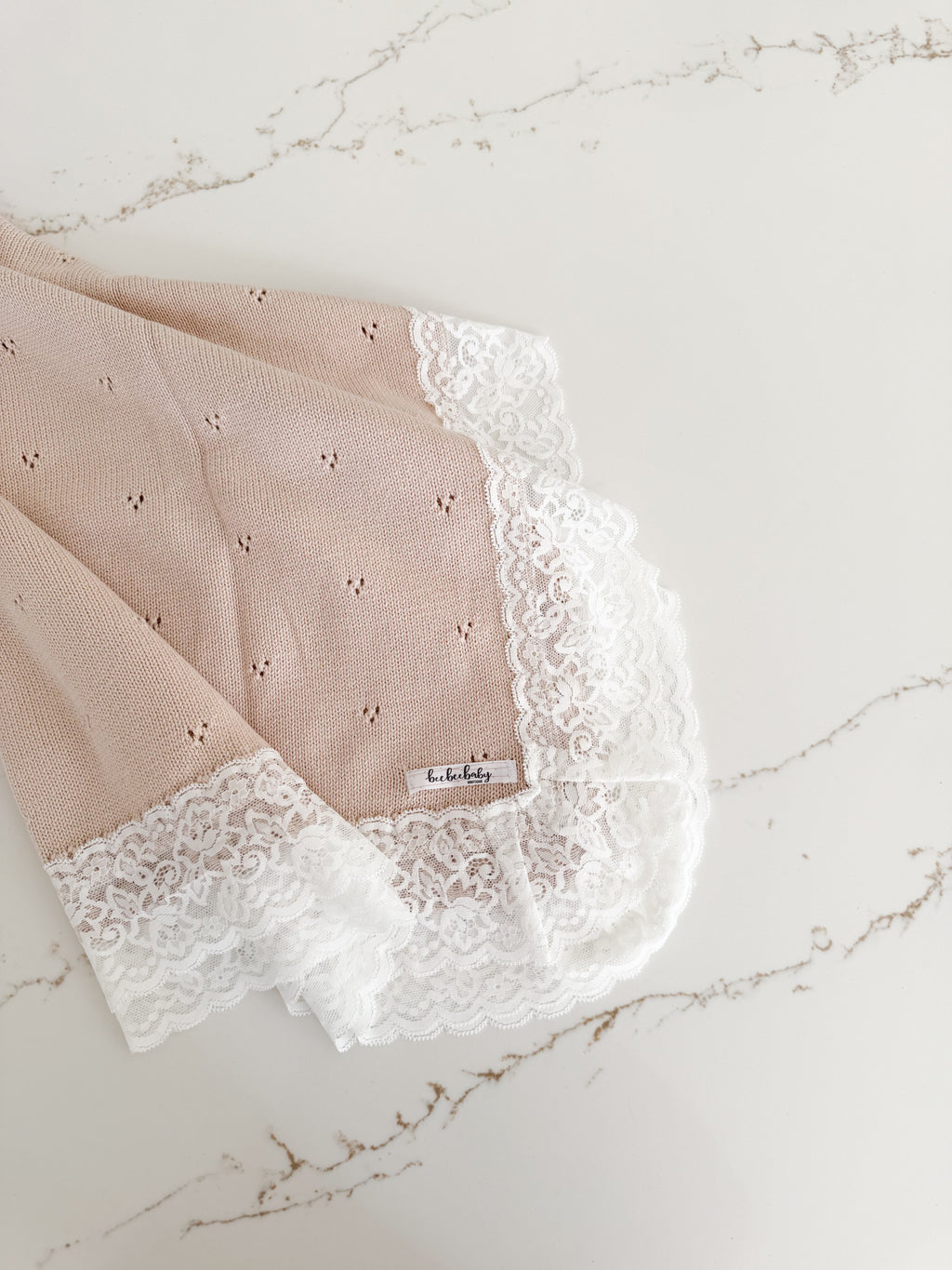 Hollow Out Knit Blanket - Oat