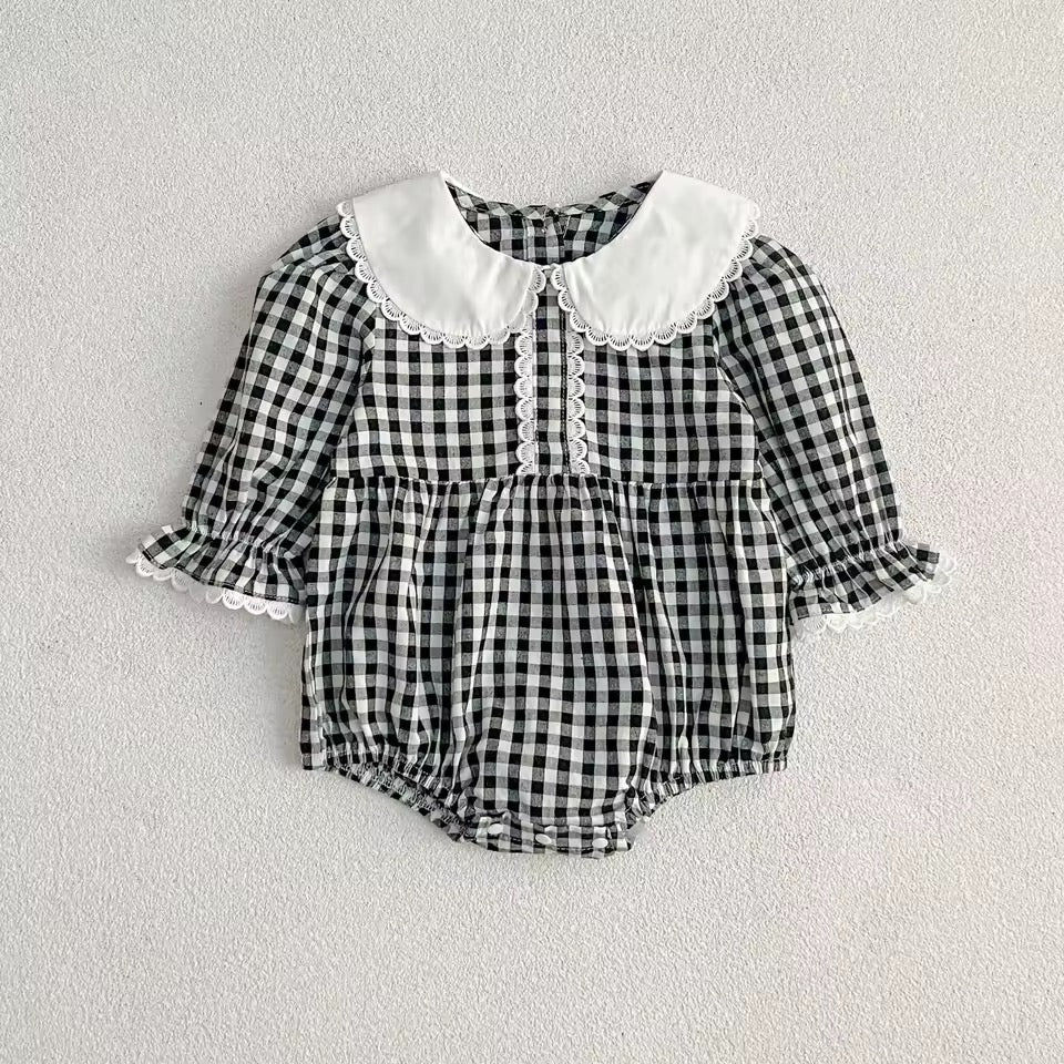 Opal Gingham Romper
